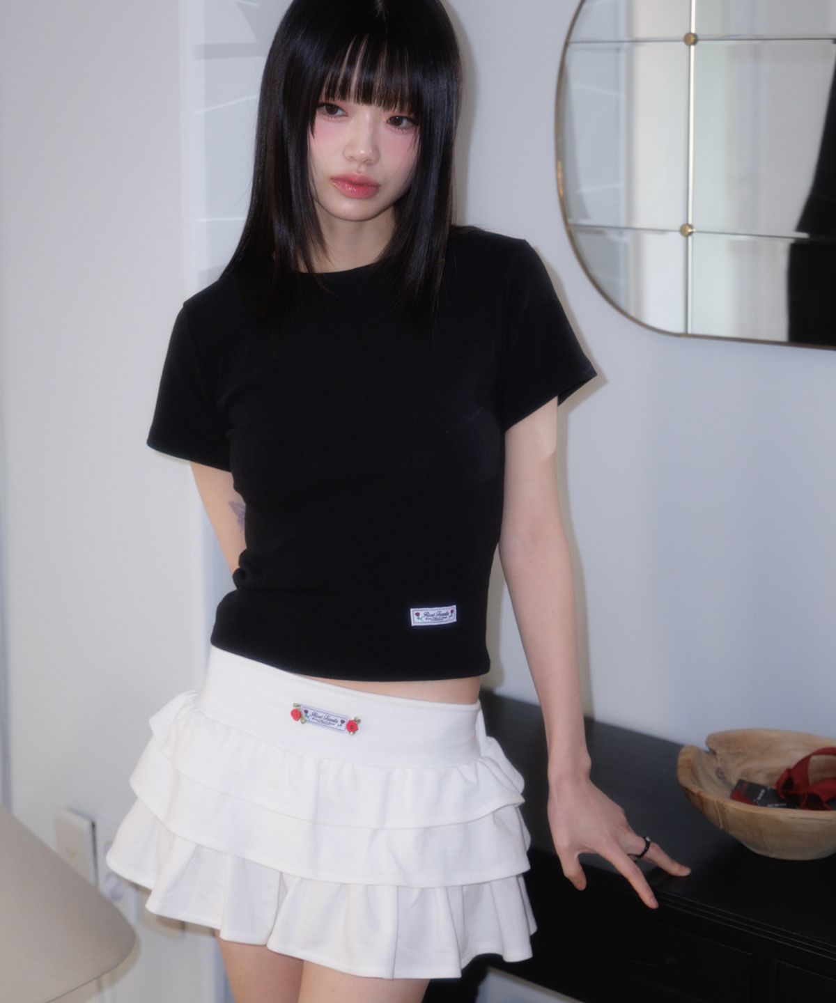 로제프란츠(ROSEFRANTZ) Rose Cancan Mini Skirt [White]
