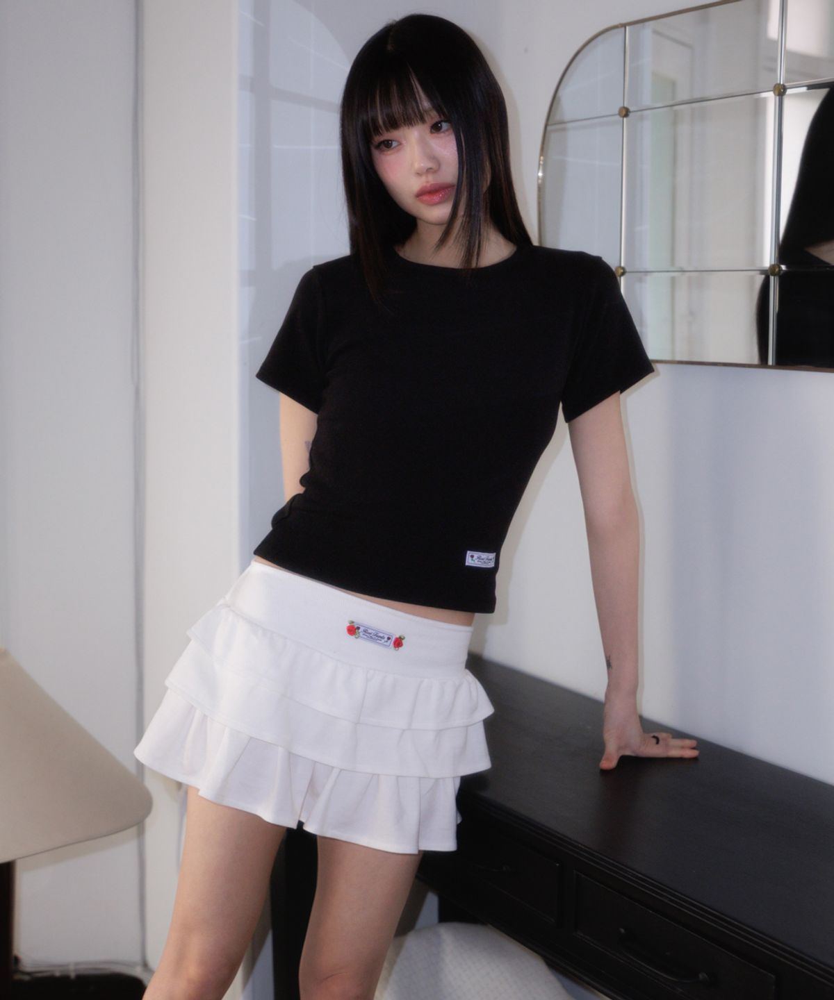 로제프란츠(ROSEFRANTZ) Rose Cancan Mini Skirt [White]