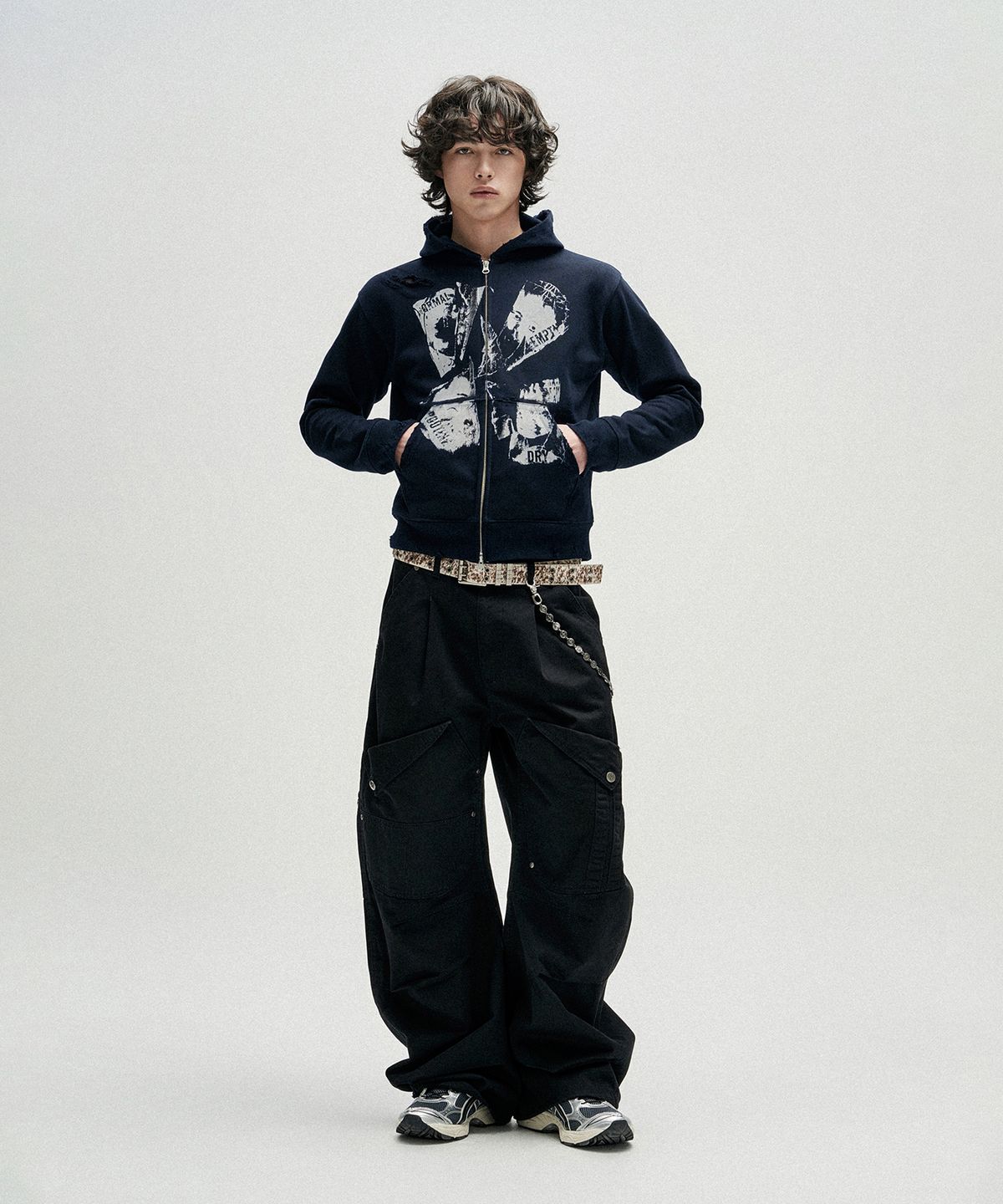 낫포너드(NOT4NERD) Routine Remains Slim Fit Hood Zip Up - Navy