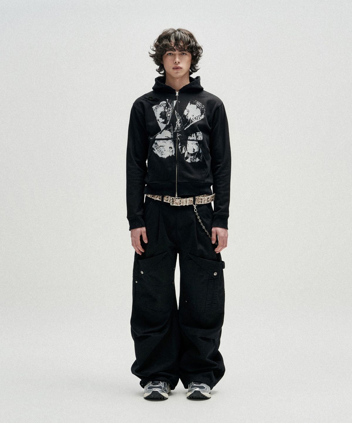 낫포너드(NOT4NERD) Routine Remains Slim Fit Hood Zip Up - Black
