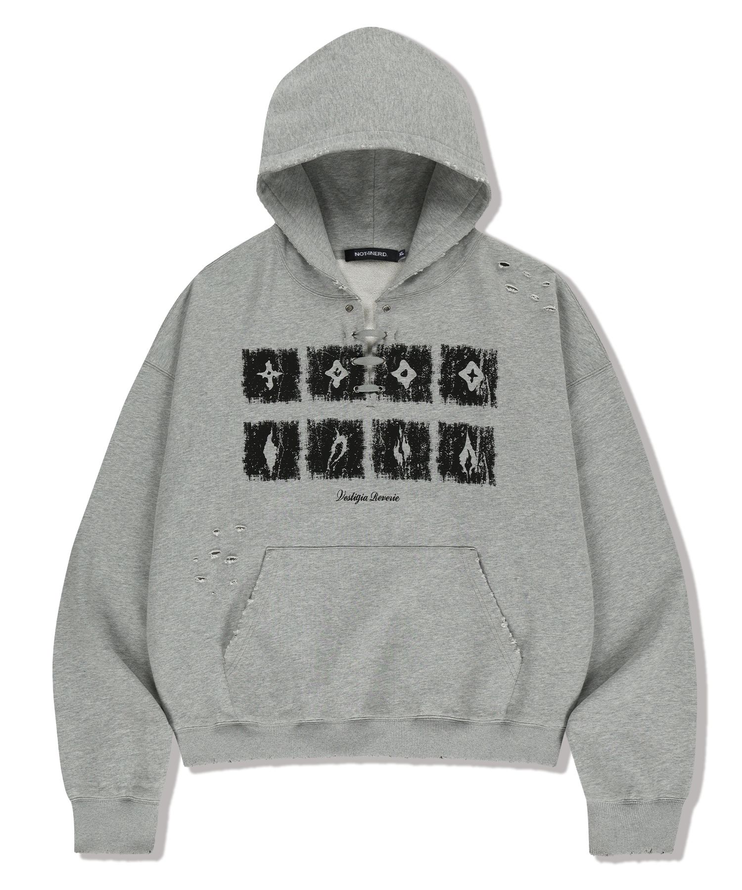 MUSINSA | NOT4NERD Dying Ember Slit Pullover Hood - Grey