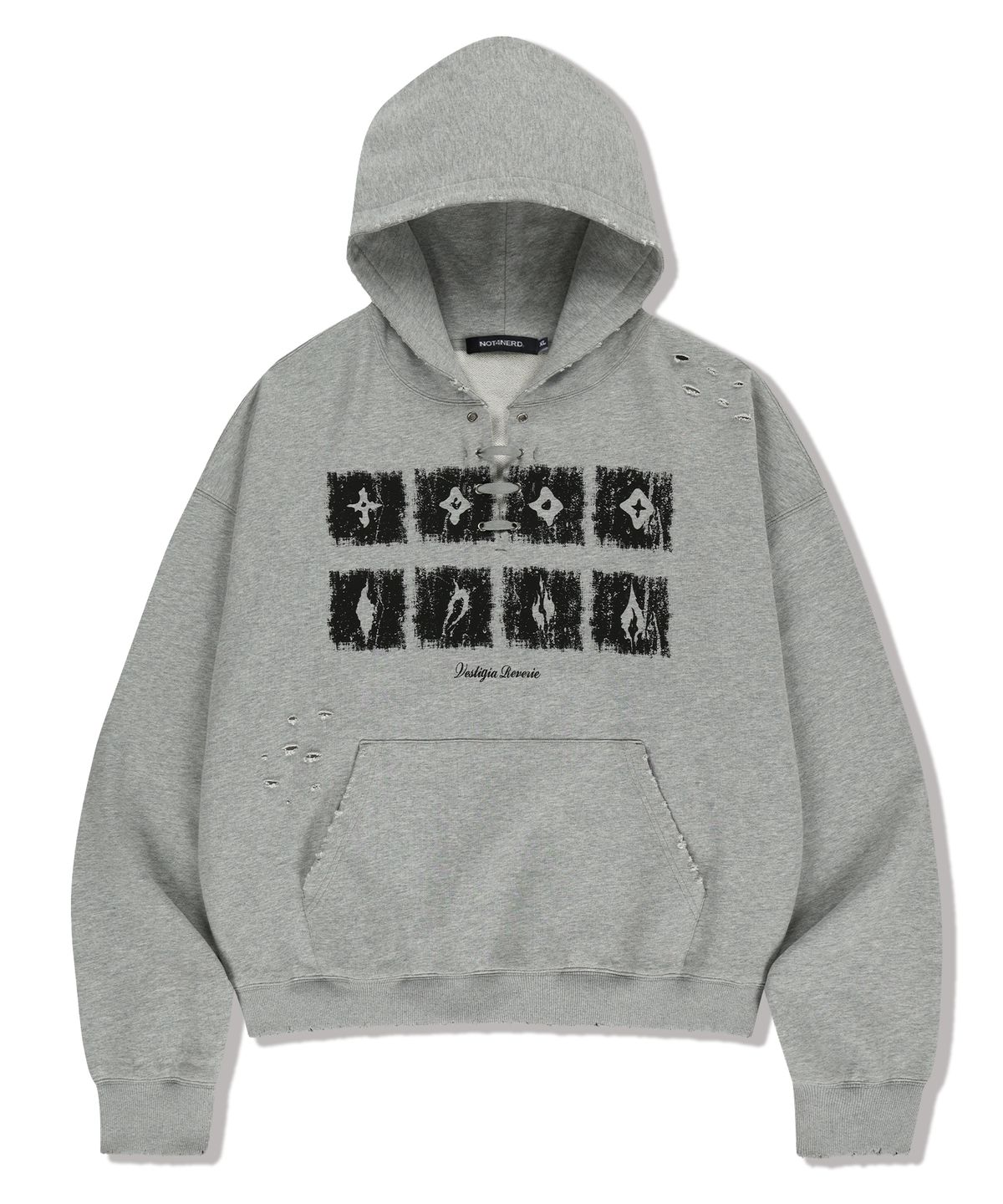 낫포너드(NOT4NERD) Dying Ember Slit Pullover Hood - Grey