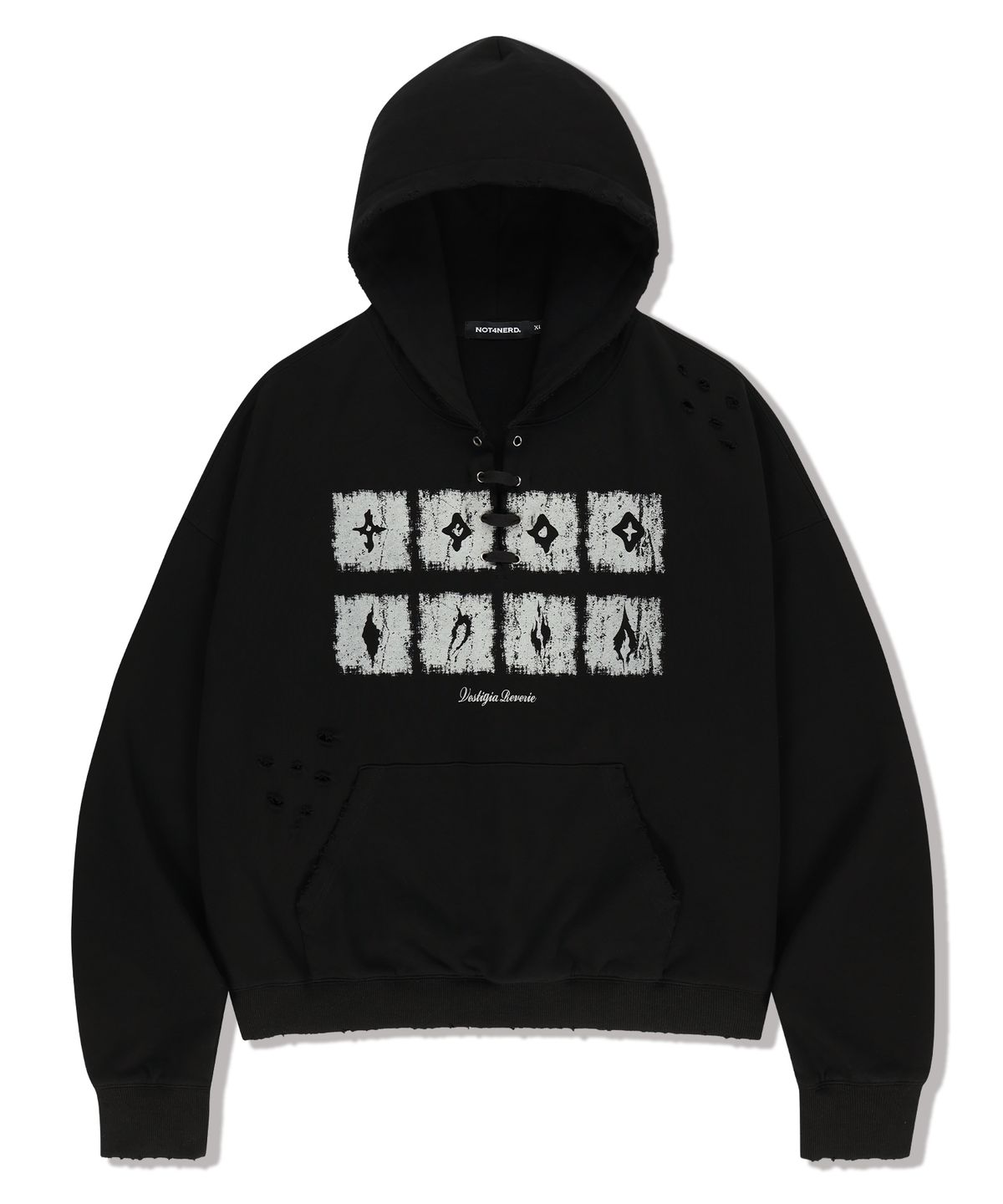 낫포너드(NOT4NERD) Dying Ember Slit Pullover Hood - Black