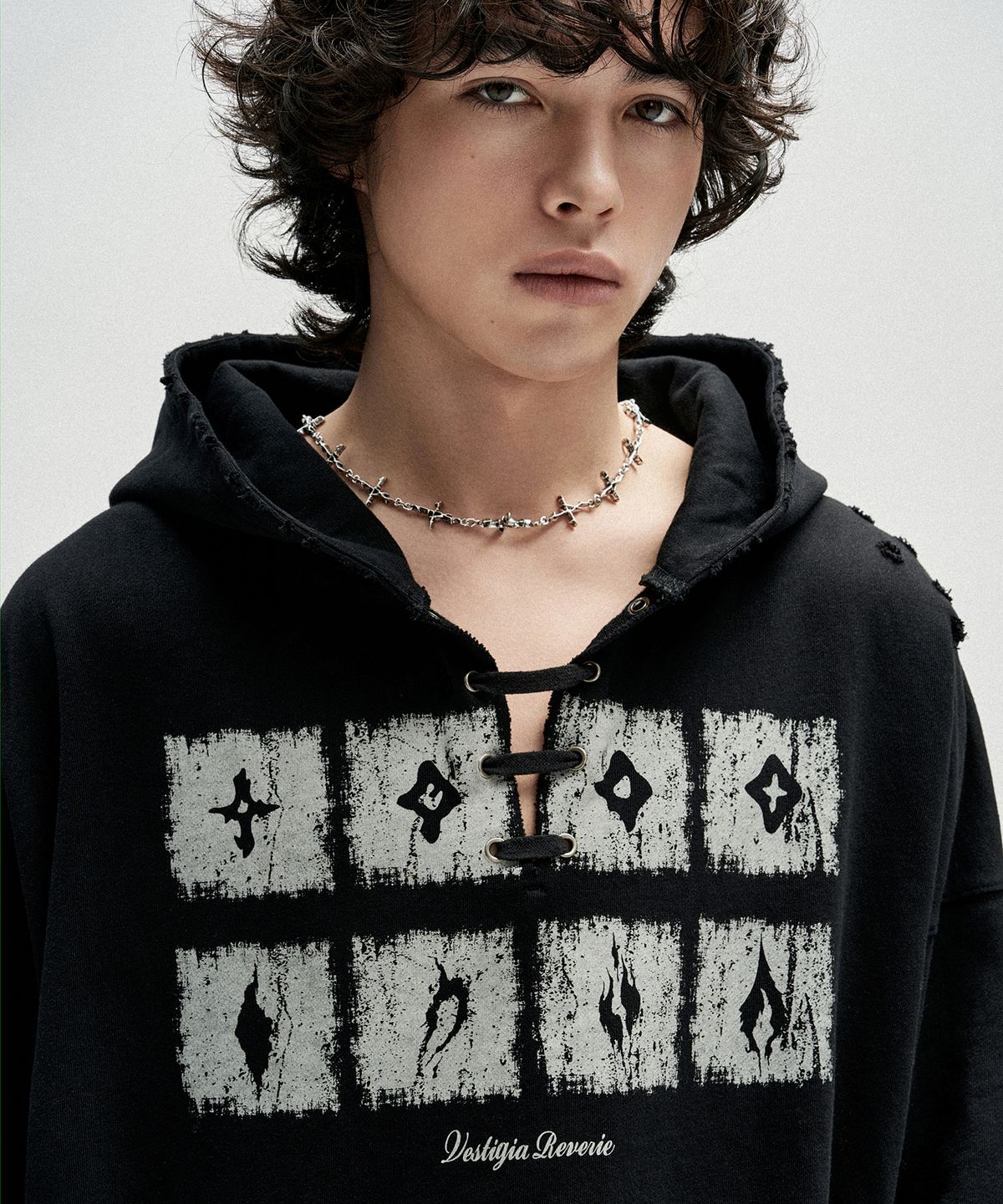 낫포너드(NOT4NERD) Dying Ember Slit Pullover Hood - Black