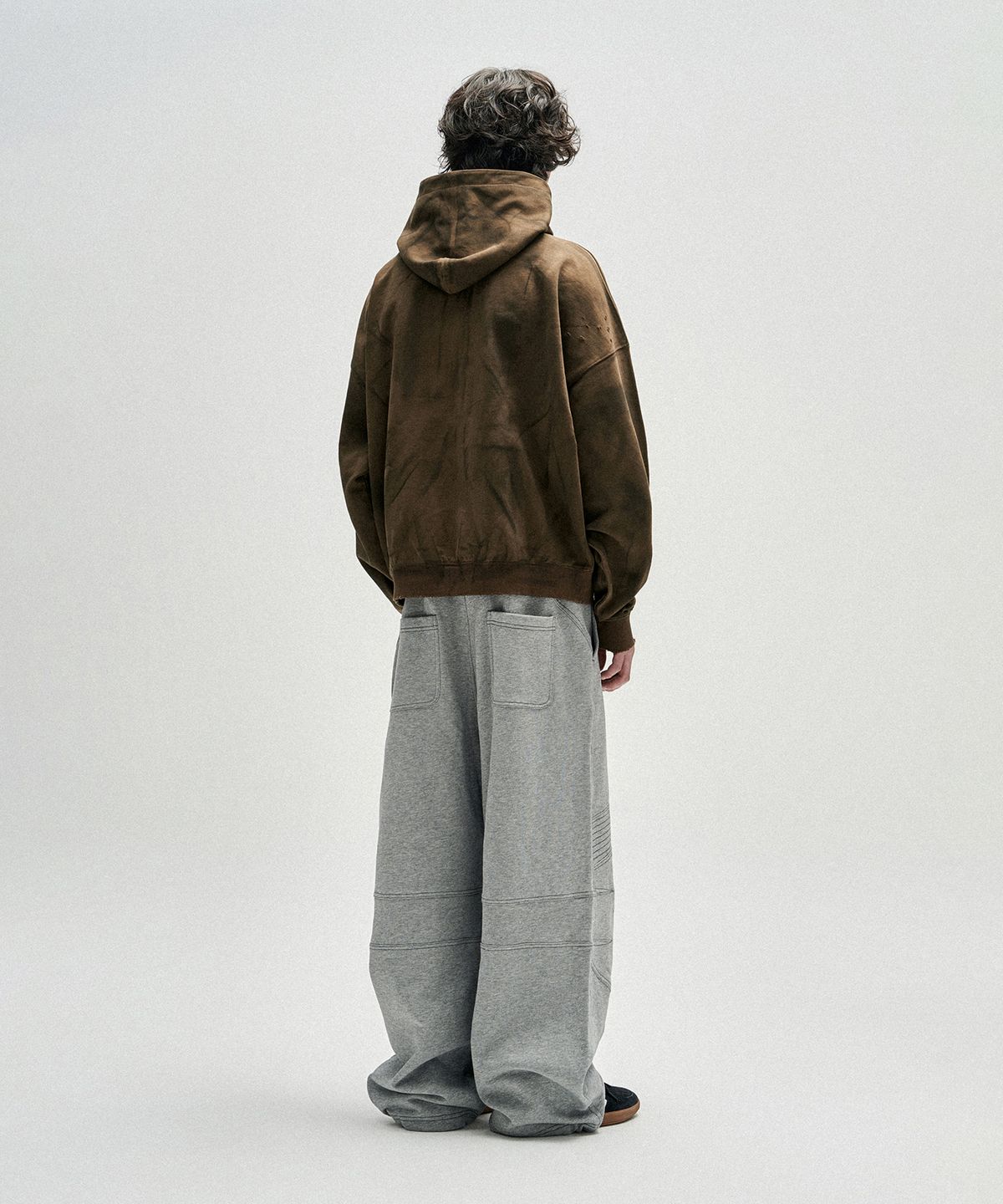 낫포너드(NOT4NERD) Cathedral Oil Washed Hood Zip Up - Brown