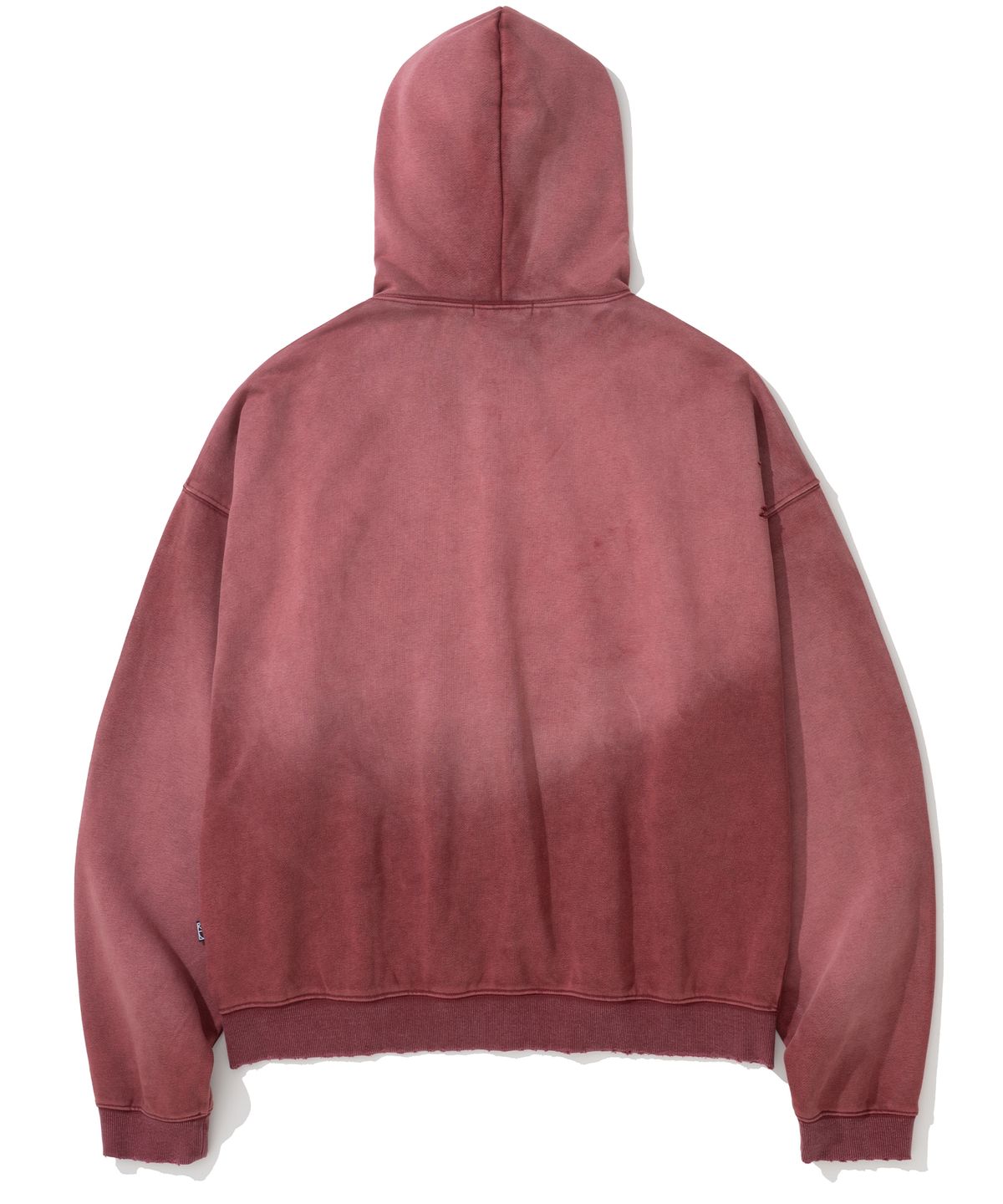 낫포너드(NOT4NERD) Distressed Half Slogans Hood Zip Up - Red