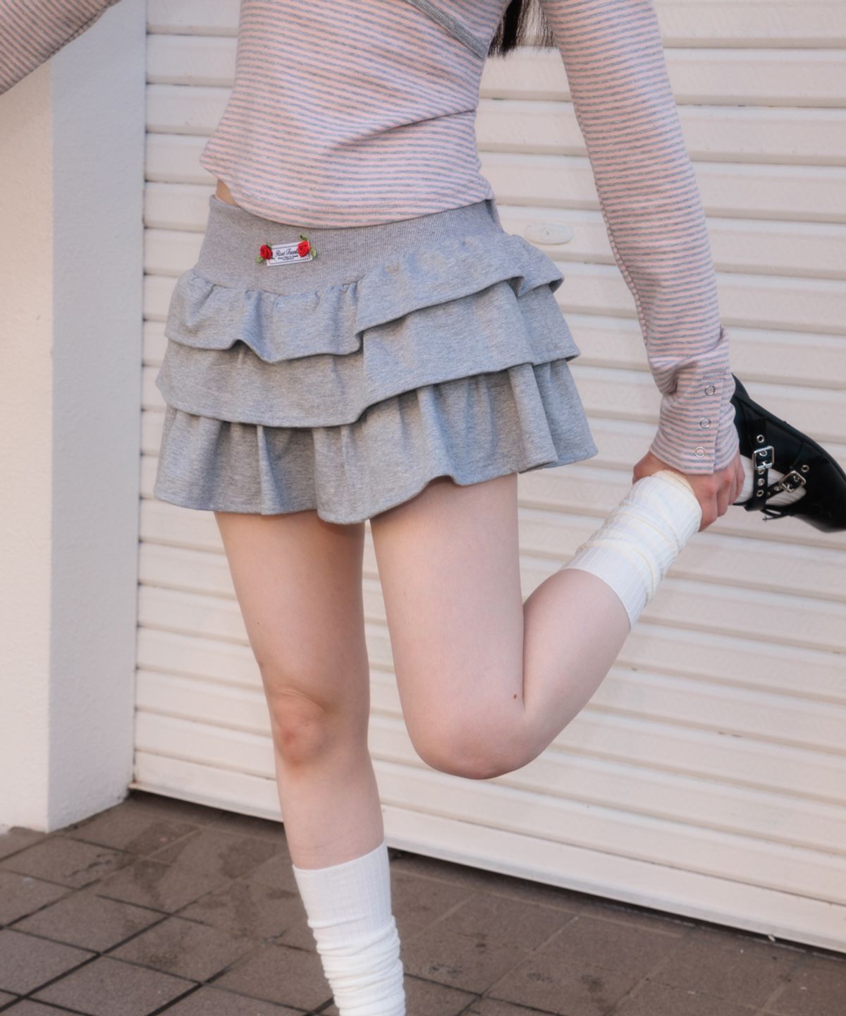 로제프란츠(ROSEFRANTZ) Rose Cancan Mini Skirt [Gray]
