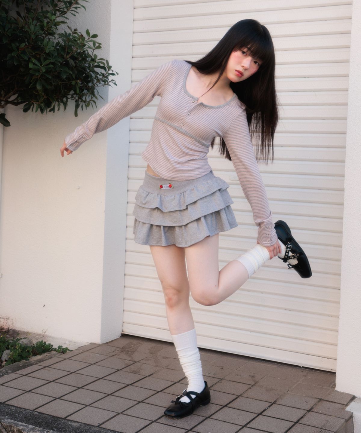 로제프란츠(ROSEFRANTZ) Rose Cancan Mini Skirt [Gray]