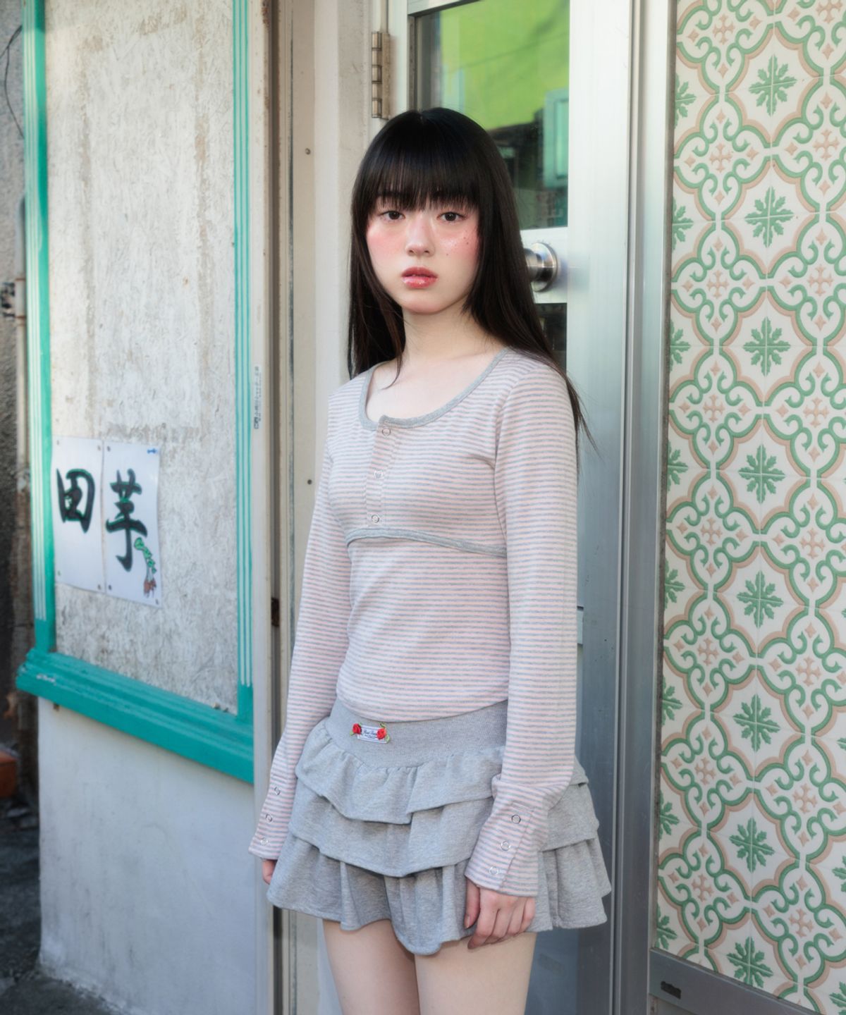 로제프란츠(ROSEFRANTZ) Rose Cancan Mini Skirt [Gray]