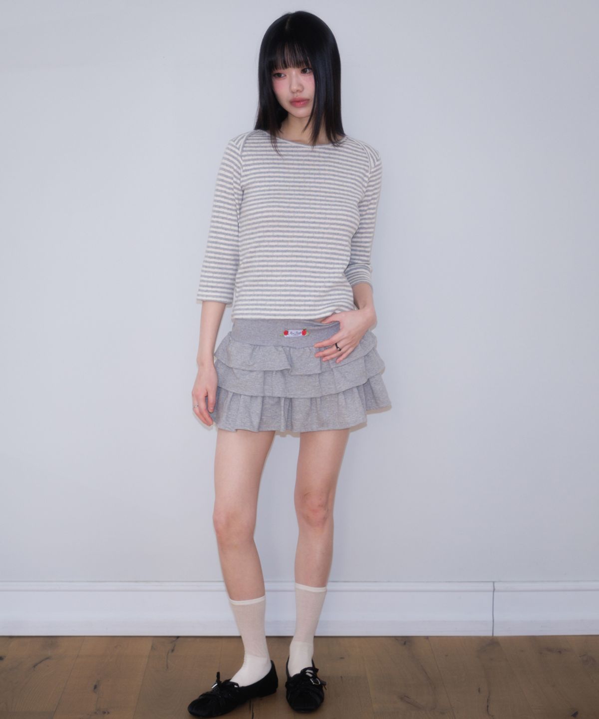 로제프란츠(ROSEFRANTZ) Rose Cancan Mini Skirt [Gray]