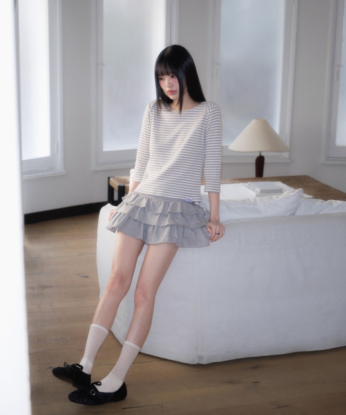 로제프란츠(ROSEFRANTZ) Rose Cancan Mini Skirt [Gray]