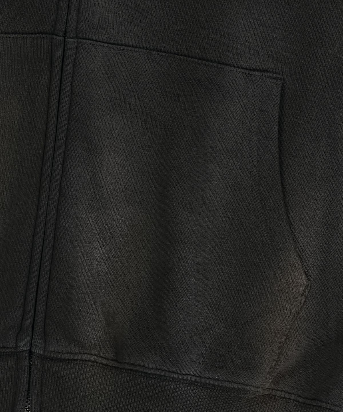 브라운브레스(BROWNBREATH) CRUSH TAG DIRTY HOOD ZIP UP - BLACK