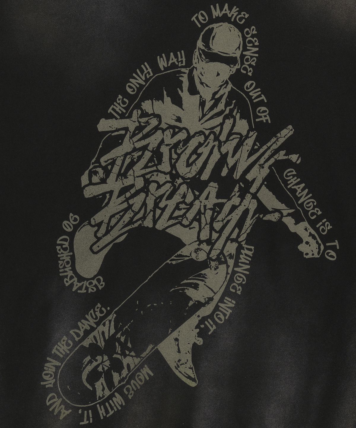 브라운브레스(BROWNBREATH) CRUSH TAG DIRTY HOOD ZIP UP - BLACK