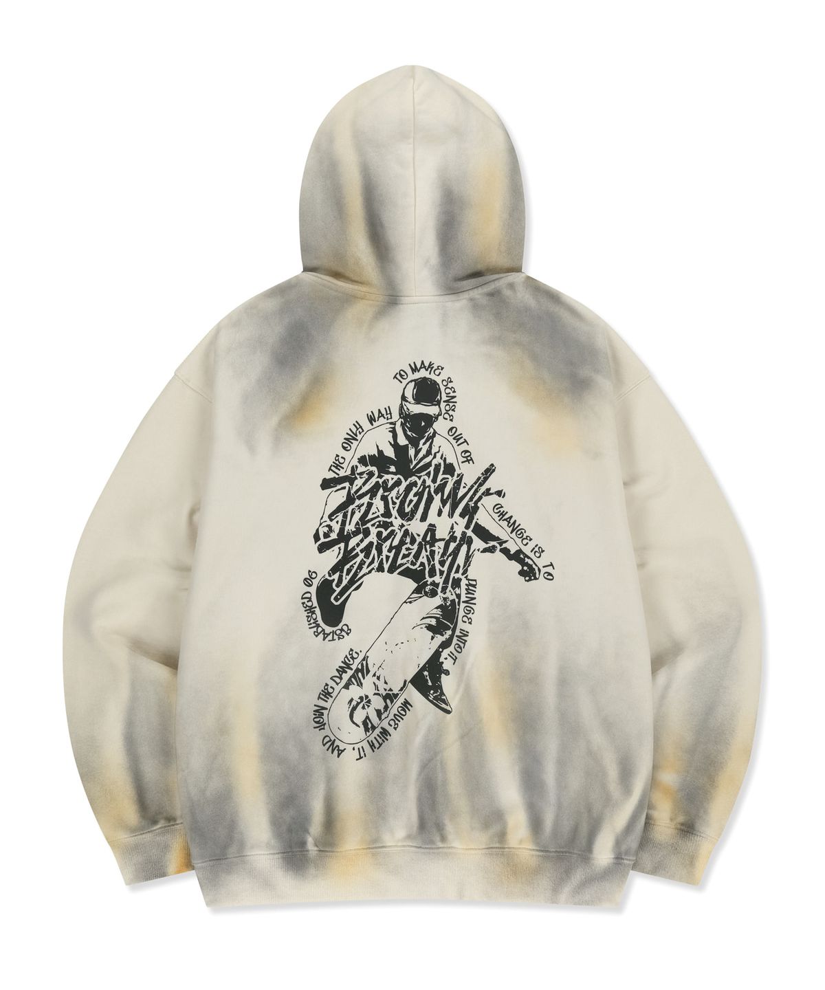 브라운브레스(BROWNBREATH) CRUSH TAG DIRTY HOOD ZIP UP - BEIGE
