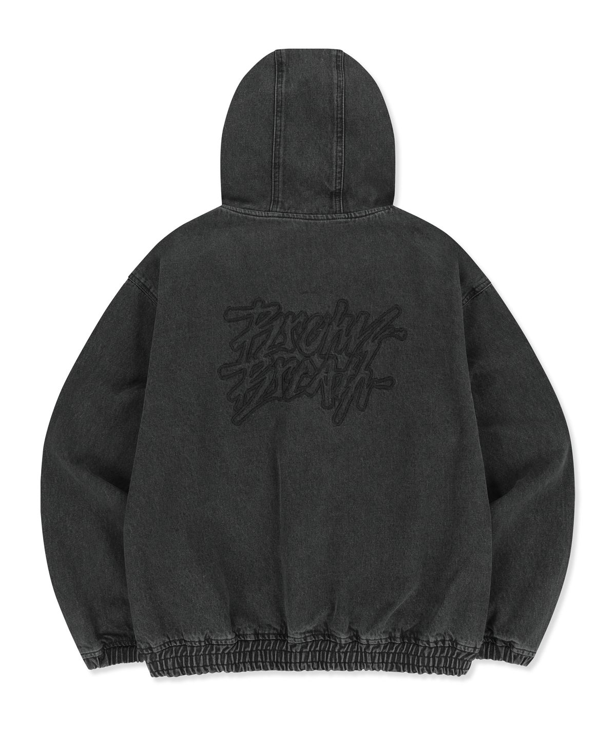브라운브레스(BROWNBREATH) DENIM HOOD ZIP UP - BLACK