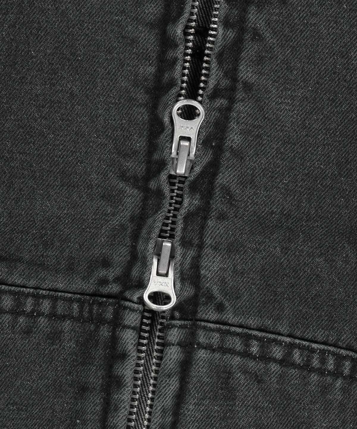 브라운브레스(BROWNBREATH) DENIM HOOD ZIP UP - BLACK