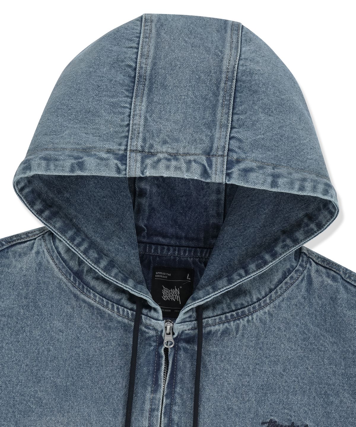 브라운브레스(BROWNBREATH) DENIM HOOD ZIP UP - BLUE