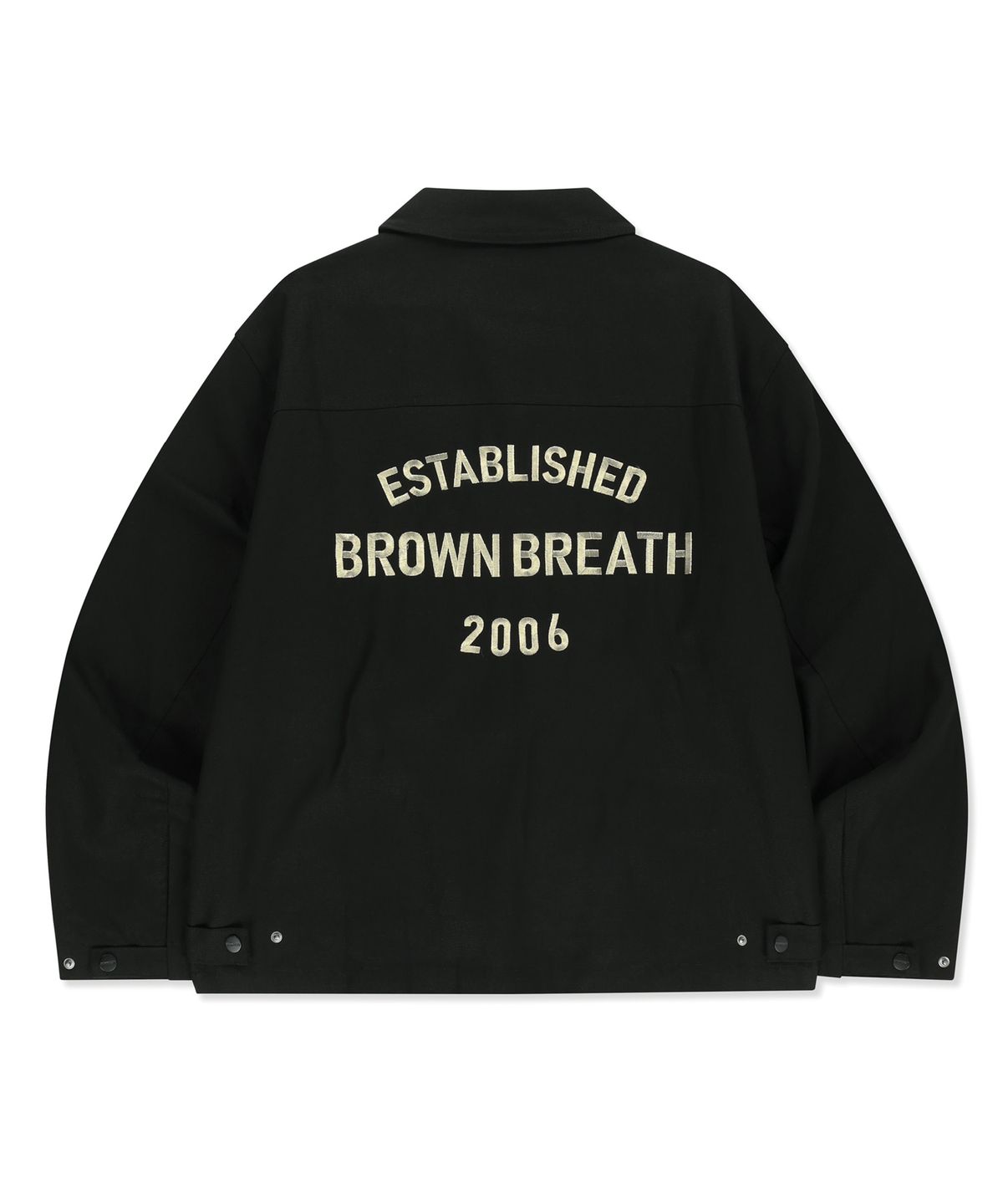 브라운브레스(BROWNBREATH) OXFORD ZIP UP JACKET - BLACK