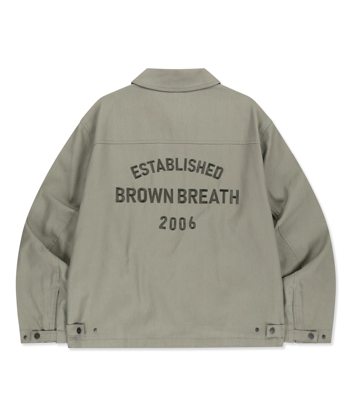 브라운브레스(BROWNBREATH) OXFORD ZIP UP JACKET - LIGHT GREY