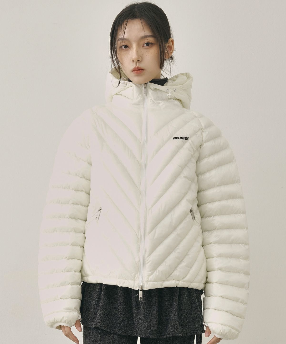 닉앤니콜(NICK&NICOLE) NICOLE LIGHT WEIGHT HOODY PADDING_CREAM