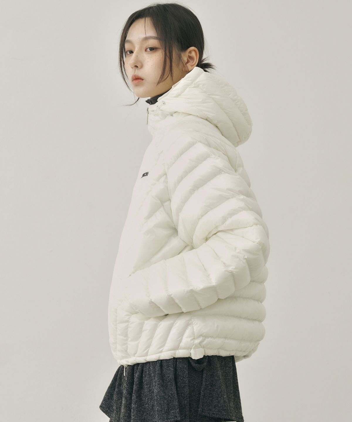 닉앤니콜(NICK&NICOLE) NICOLE LIGHT WEIGHT HOODY PADDING_CREAM