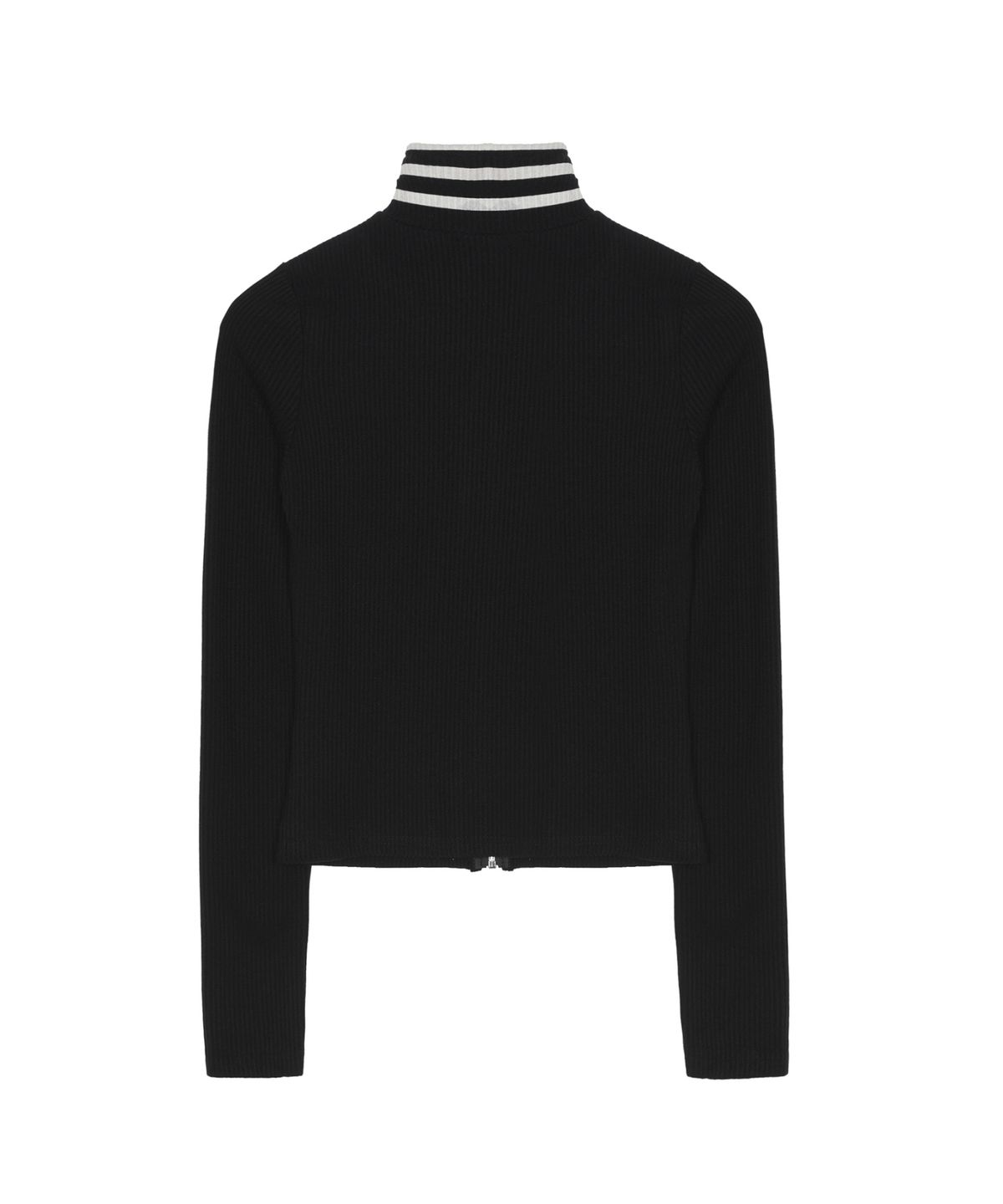 닉앤니콜(NICK&NICOLE) NICOLE SLIM RIBBED KNIT ZIP UP_BLACK
