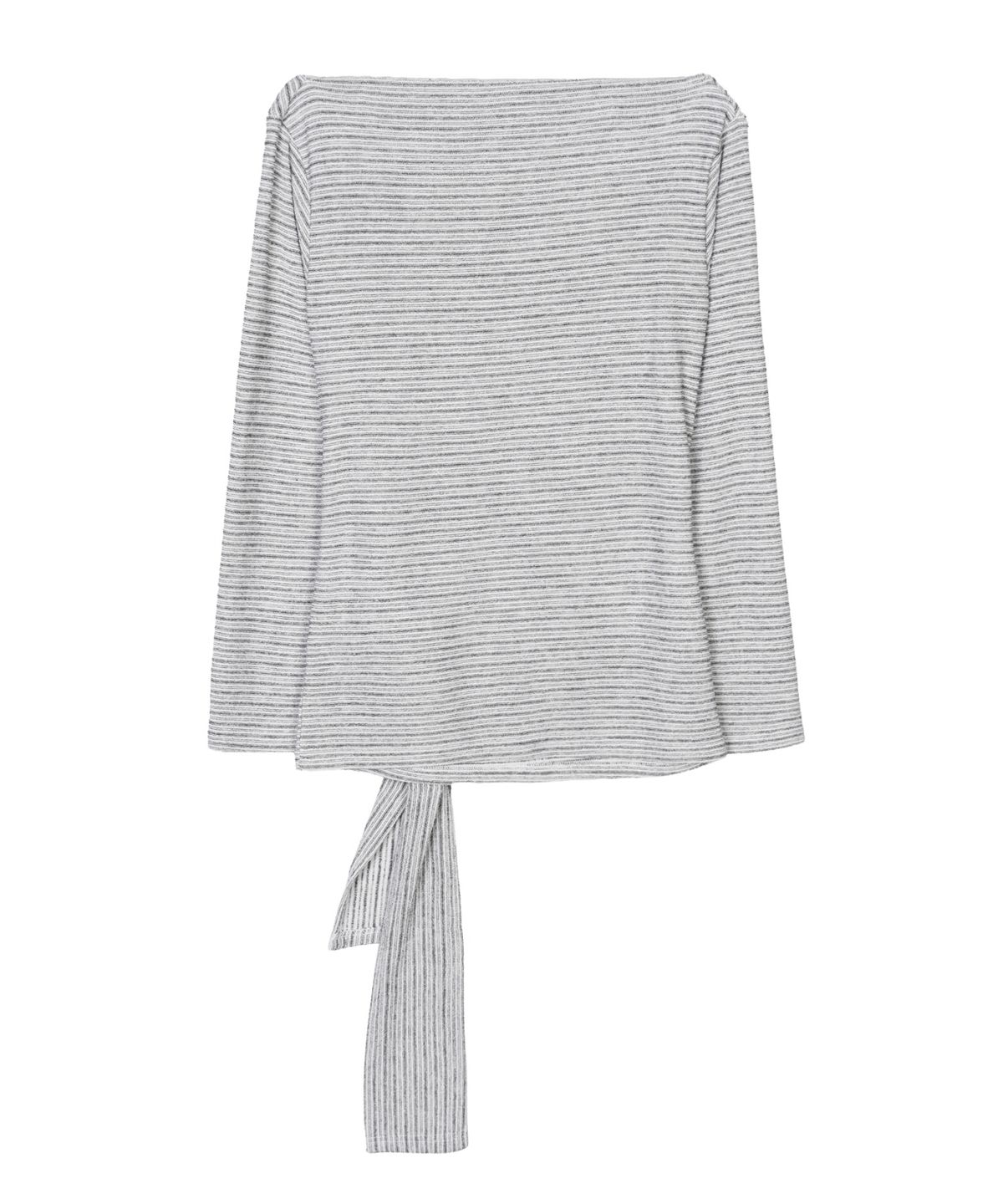닉앤니콜(NICK&NICOLE) DRAPE WRAP LONG SLEEVE TOP_GRAY