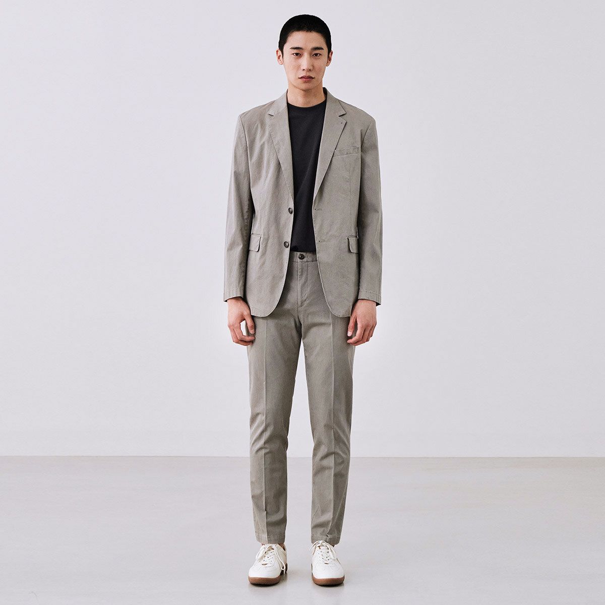 에스티코(STCO) DIEMS 프리미엄 워싱면 셋업 자켓 그레이_DEJVA21CSG
