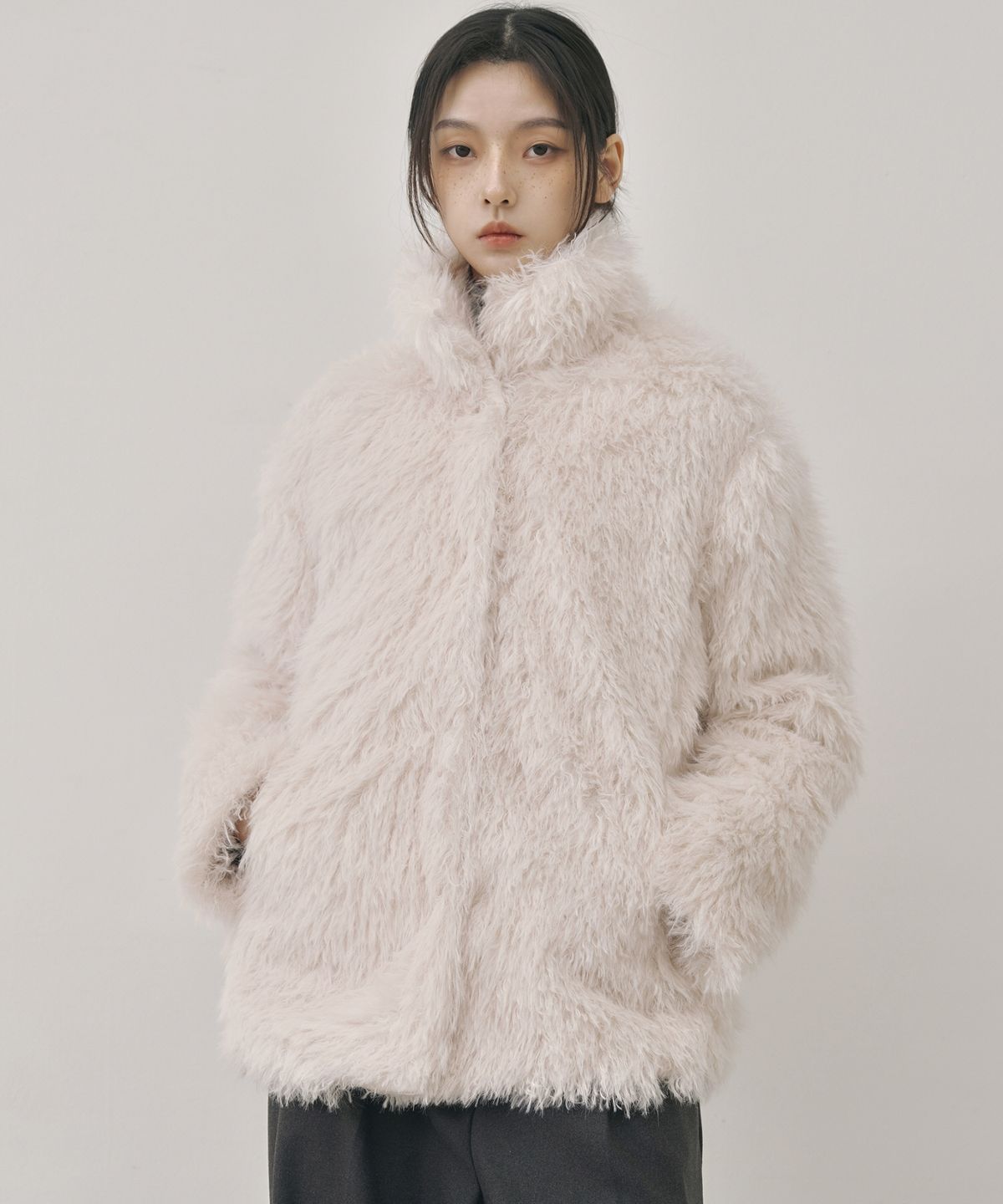닉앤니콜(NICK&NICOLE) SOFT SHAGGY FUR JACKET_IVORY