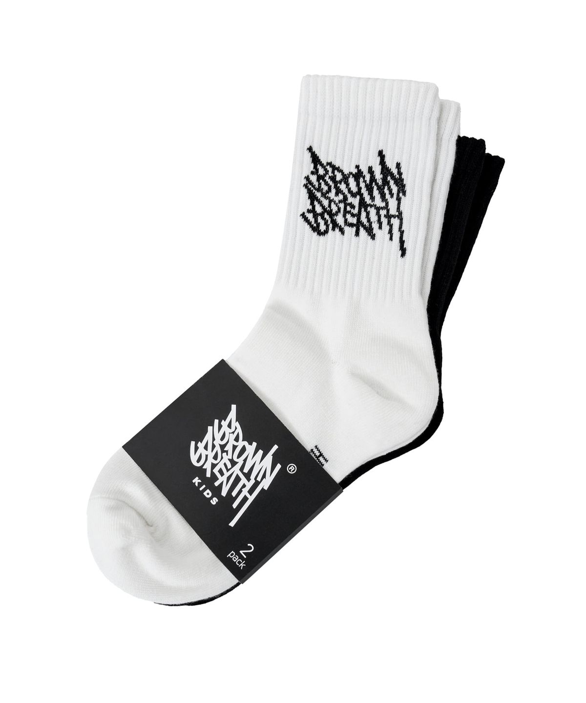 브라운브레스 키즈(BROWNBREATH KIDS) KIDS TAG 2PACK SOCKS - WHITE