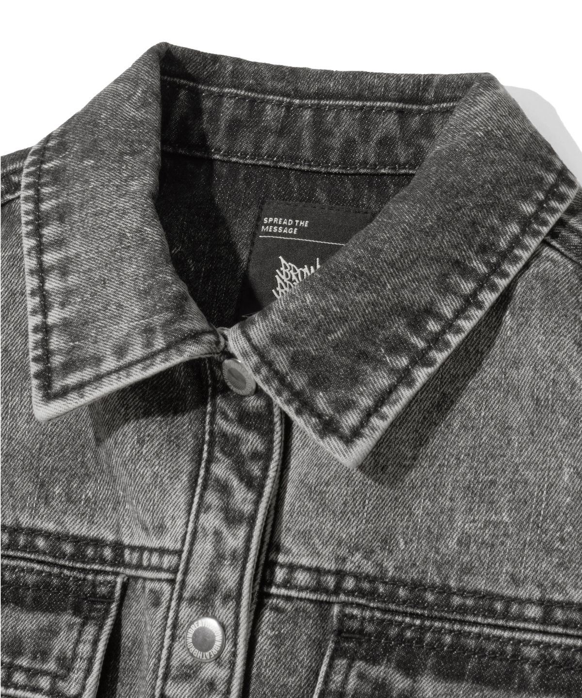 브라운브레스 키즈(BROWNBREATH KIDS) KIDS GIRL CROP DENIM VEST - DARK GREY