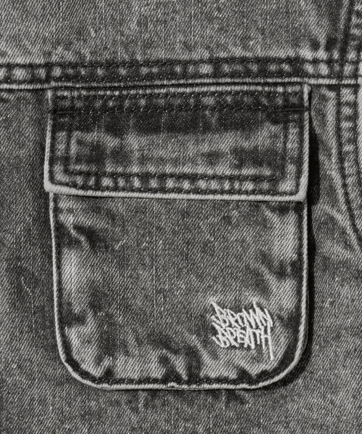 브라운브레스 키즈(BROWNBREATH KIDS) KIDS GIRL CROP DENIM VEST - DARK GREY