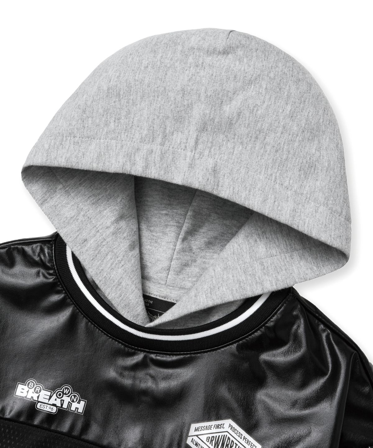 브라운브레스 키즈(BROWNBREATH KIDS) KIDS BRWN LAYERD JERSEY HOODIE - BLACK