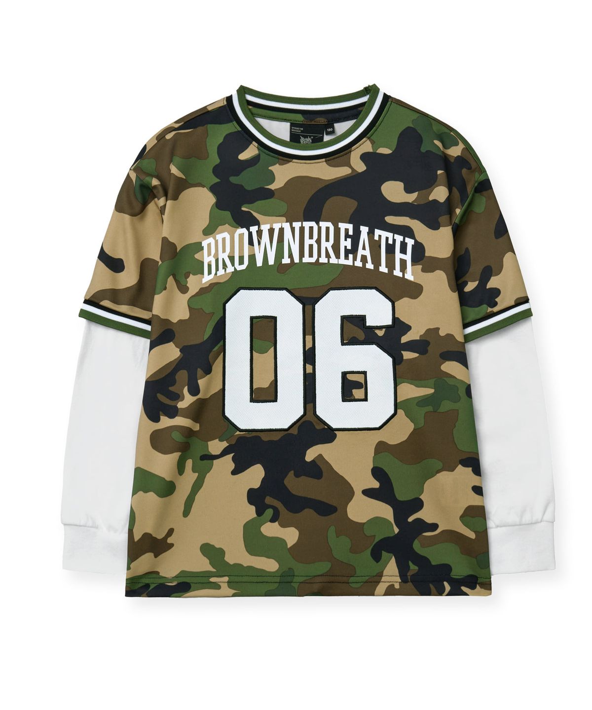 브라운브레스 키즈(BROWNBREATH KIDS) KIDS CAMO LAYERED LONGSLEEVE - KHAKI