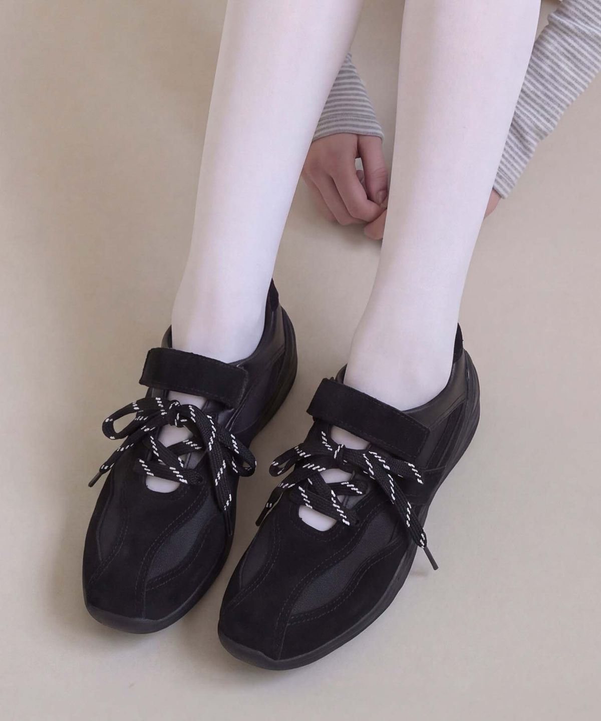 세인트새틴(SAINTSATIN) 바인 소가죽 레이스업 메리제인 스니커즈 4color (3cm/6cm)