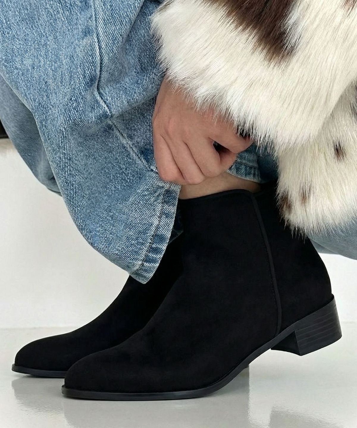 스퍼(SPUR) Pound Fur Ankle Boots 앵클 부츠 3CM -JF9080 (1color)