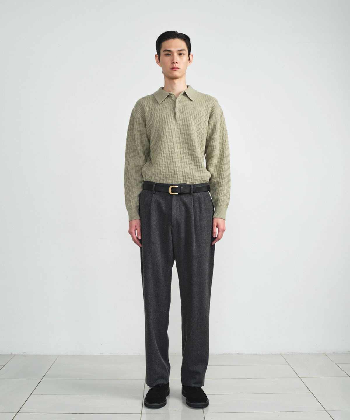 비베르데(VIIVERDE) Herringbone Polo Olive