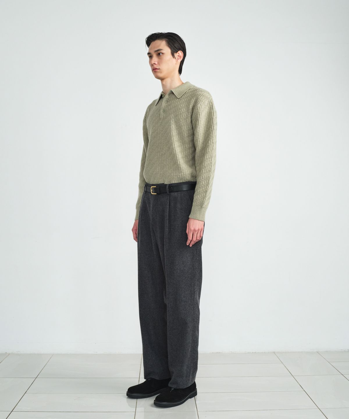 비베르데(VIIVERDE) Herringbone Polo Olive