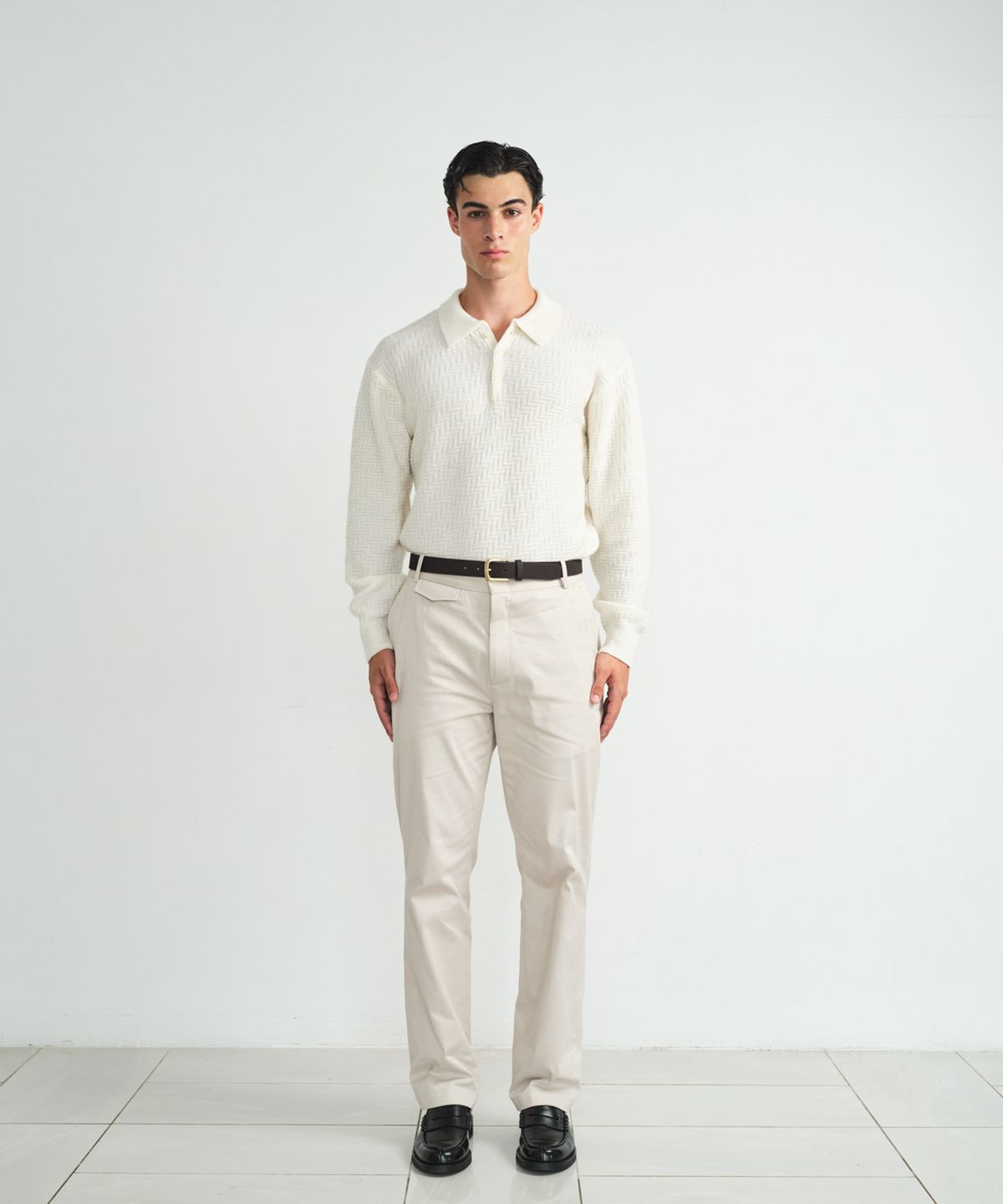 비베르데(VIIVERDE) Herringbone Polo Ivory