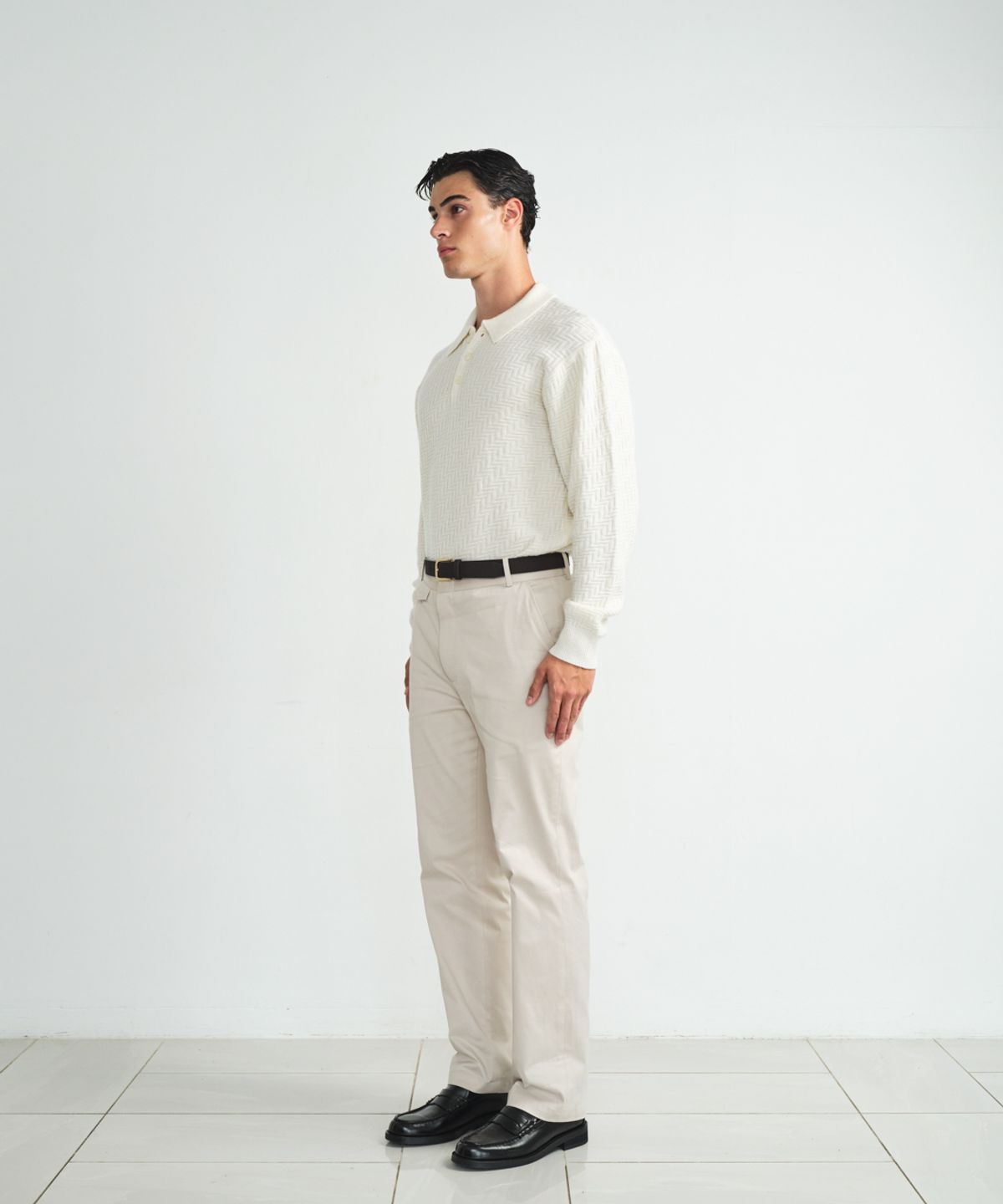 비베르데(VIIVERDE) Herringbone Polo Ivory