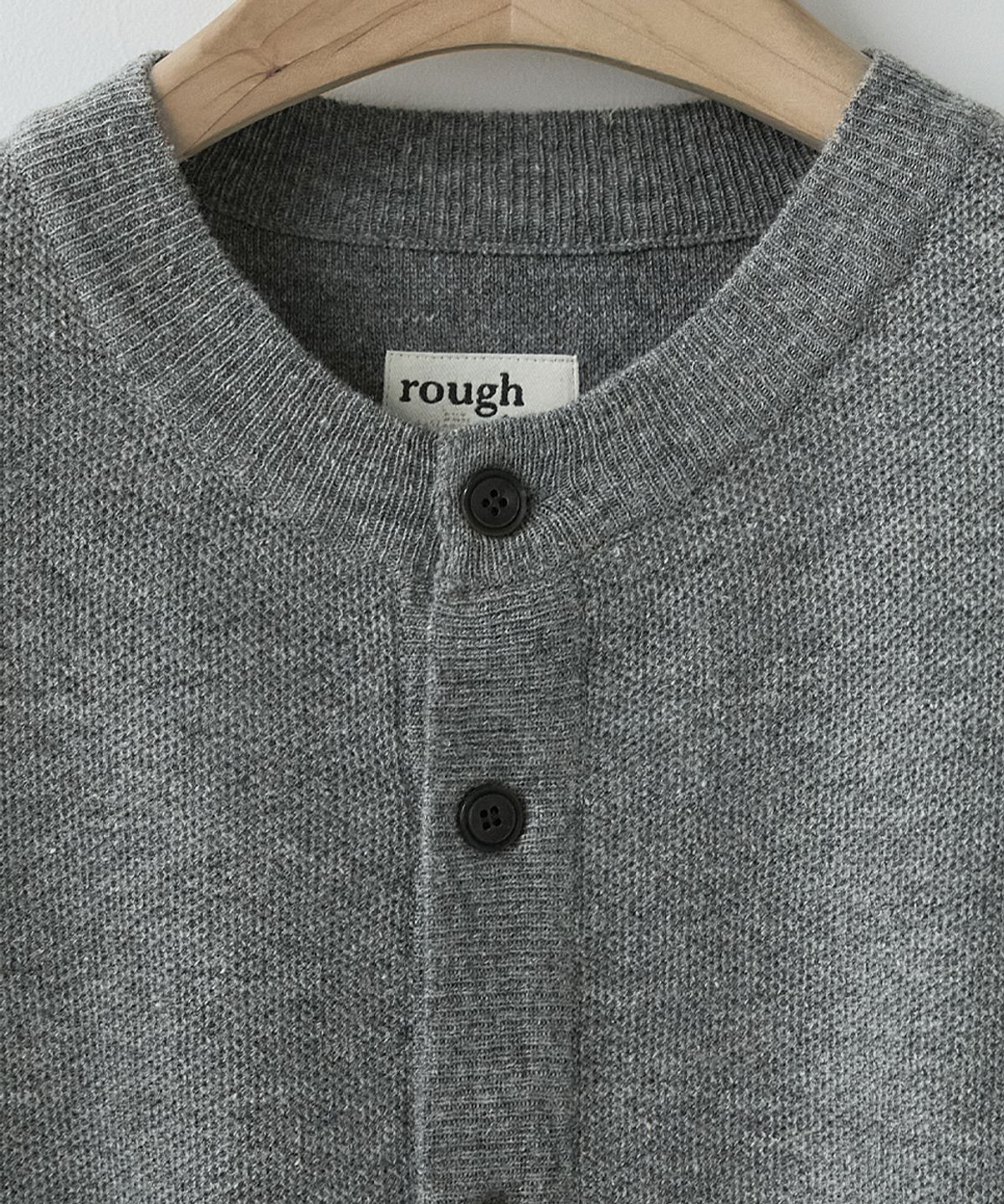 러프사이드(ROUGHSIDE) Double Loop Cardigan M.Grey