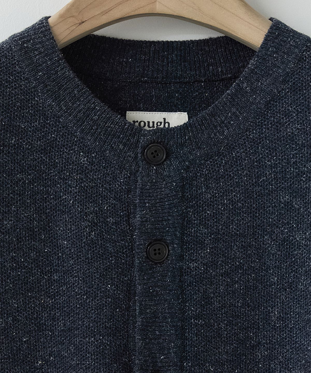 러프사이드(ROUGHSIDE) Double Loop Cardigan Dark Navy