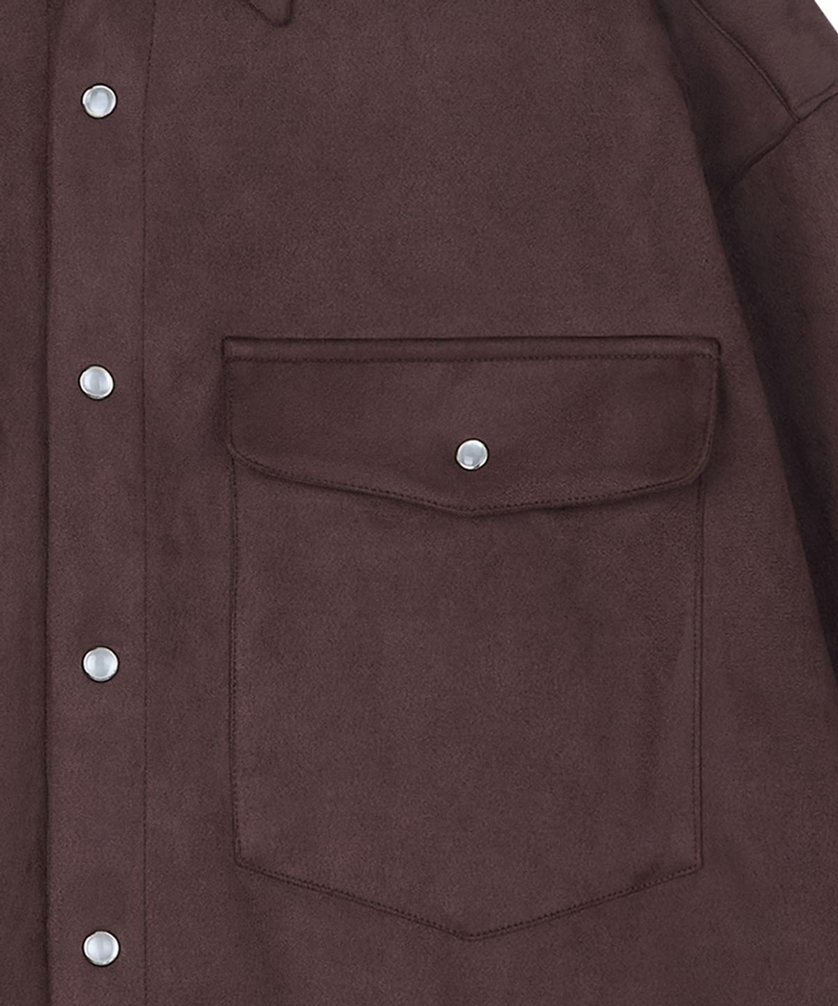 미드앤로우(MIDNLOW) Suede Shirts Jacket (Brick)_스웨이드 자켓