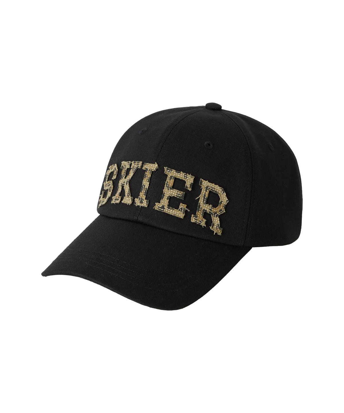 에르에르(ERER) Skier Applique Ball Cap Black