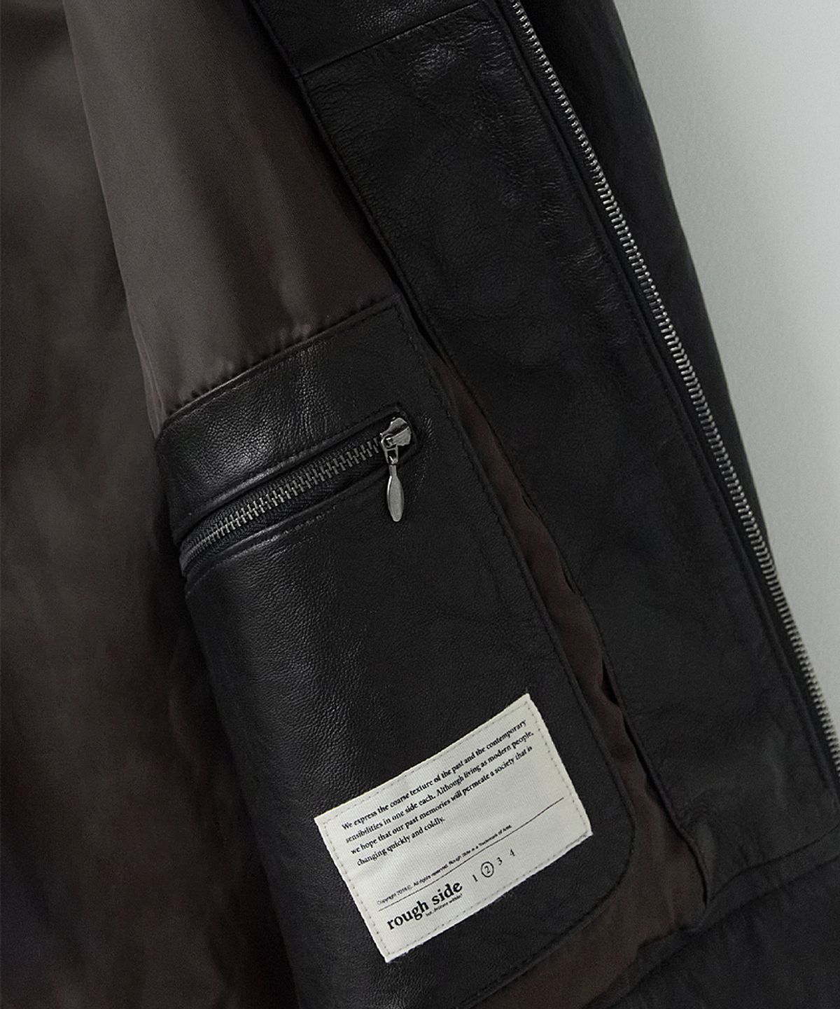 러프사이드(ROUGHSIDE) Motorcycle Drizzler Jacket Lambskin Black