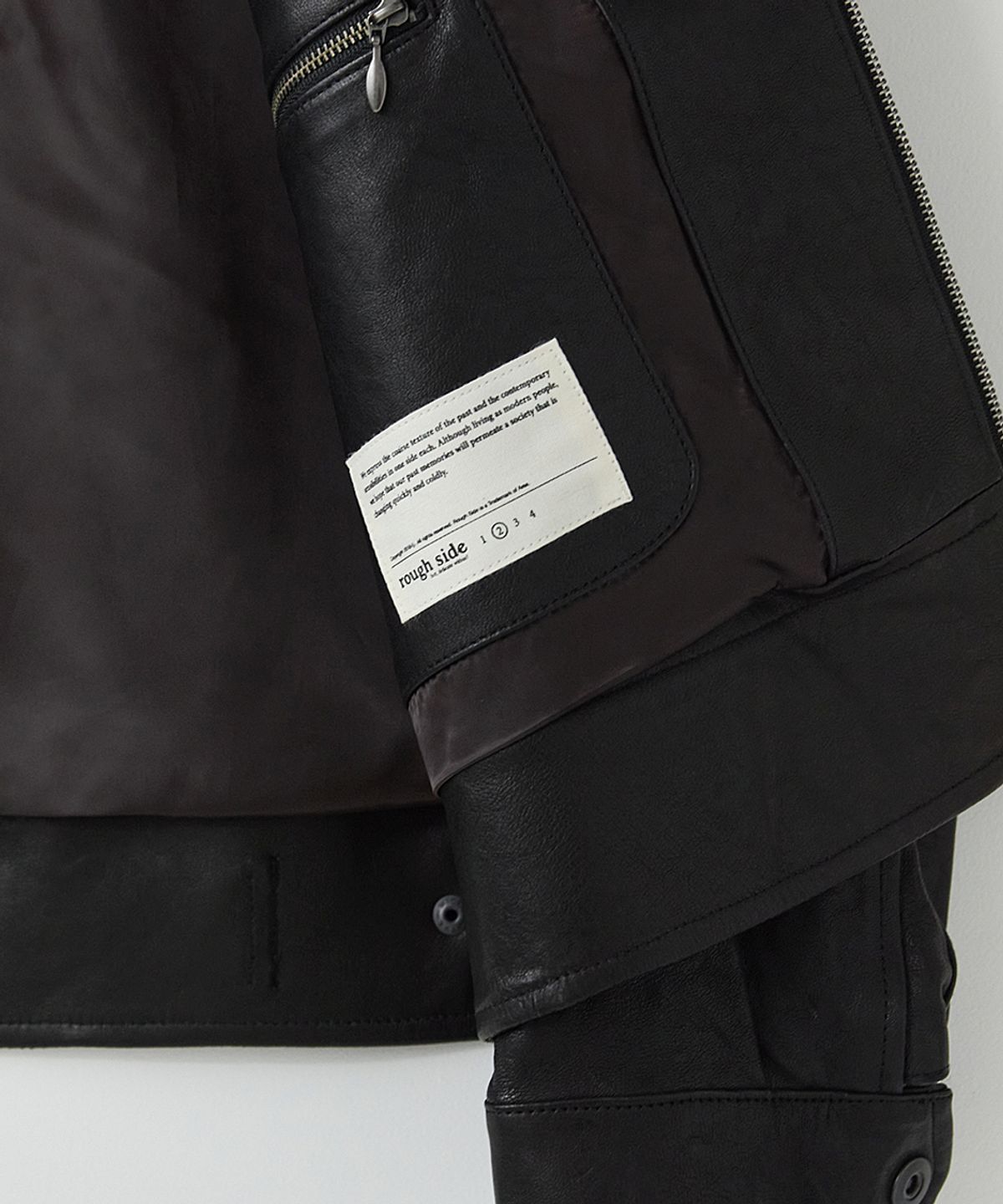 러프사이드(ROUGHSIDE) Motorcycle Drizzler Jacket Lambskin Black