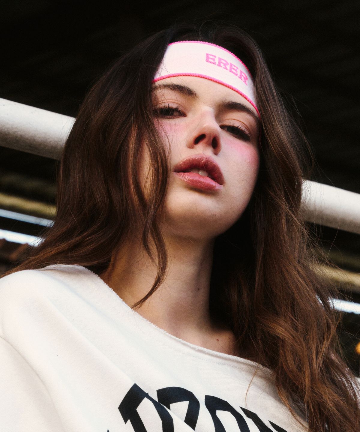에르에르(ERER) Jacquard Hair Band Neon Pink
