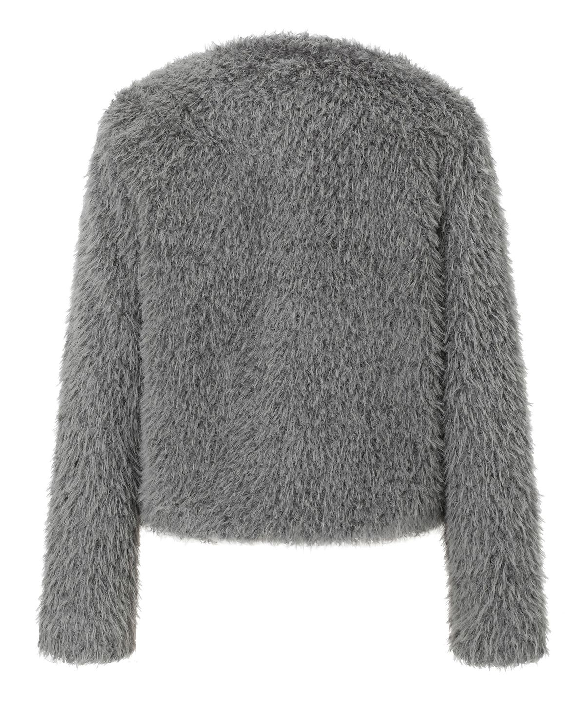 이네기(INEGI) Feather Fur Cardigan (grey)