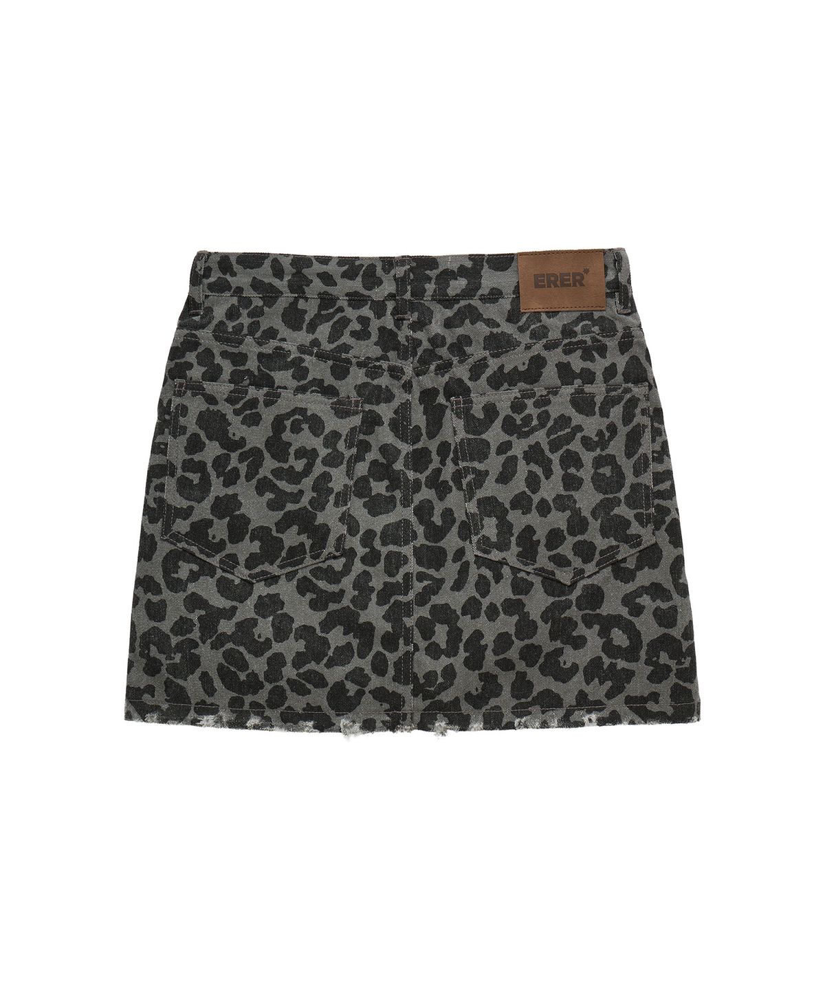 에르에르(ERER) Leopard Mini Skirt Gray