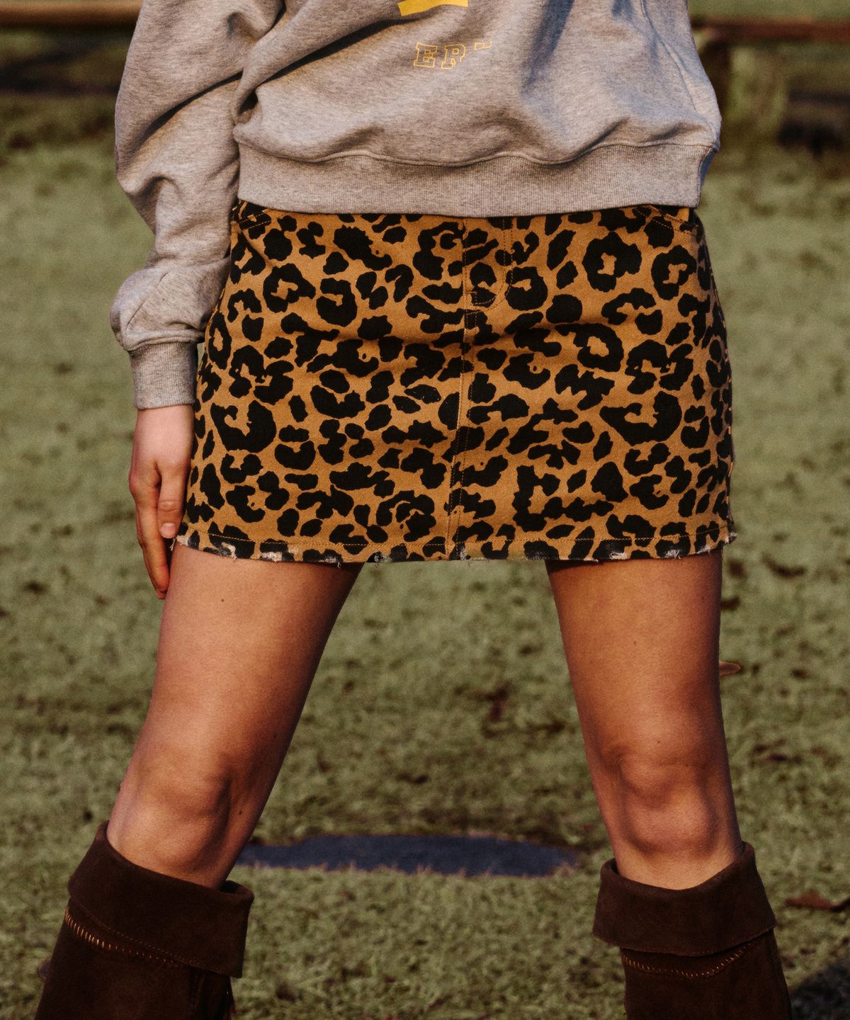 에르에르(ERER) Leopard Mini Skirt Brown